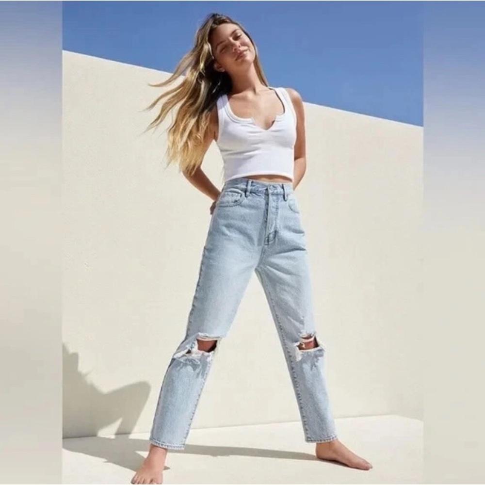 PACSUN Light Blue Distressed Women Jeans 22